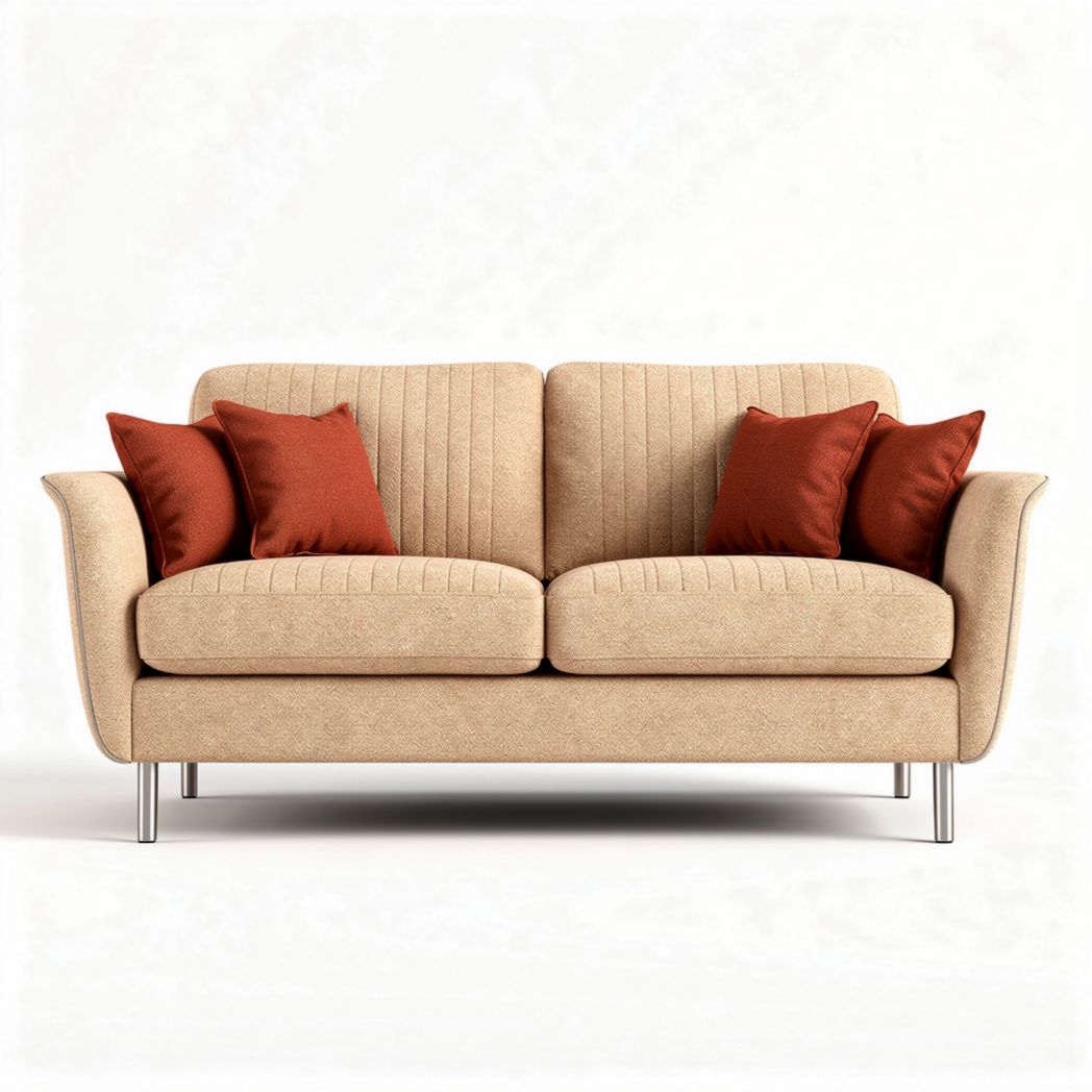 Fabric upholstered two-seater sofa for living room - 150 x 80 x 85cm