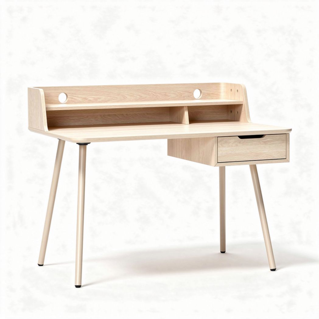 Wooden desk with drawer for home office - 120 x 60 x 75cm