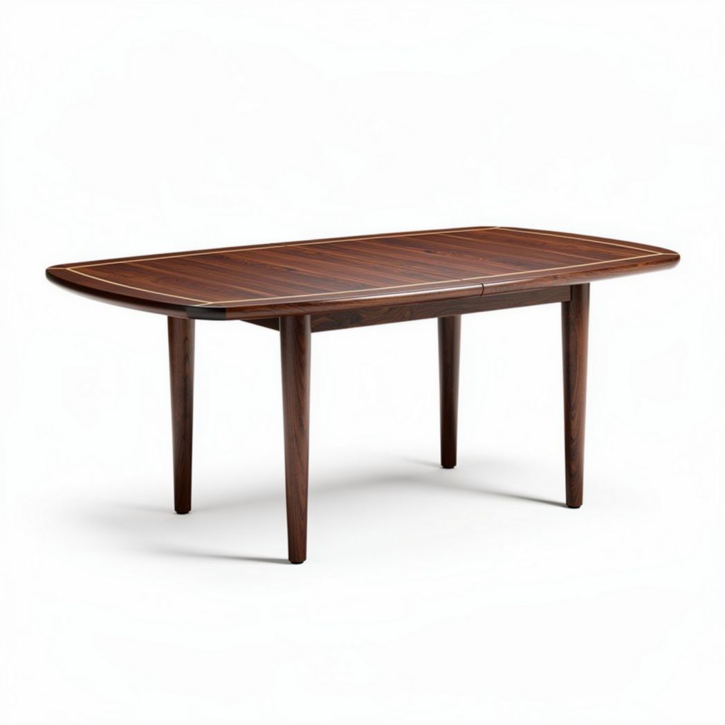Rectangular dining table in walnut veneer - 160 x 90 x 75cm