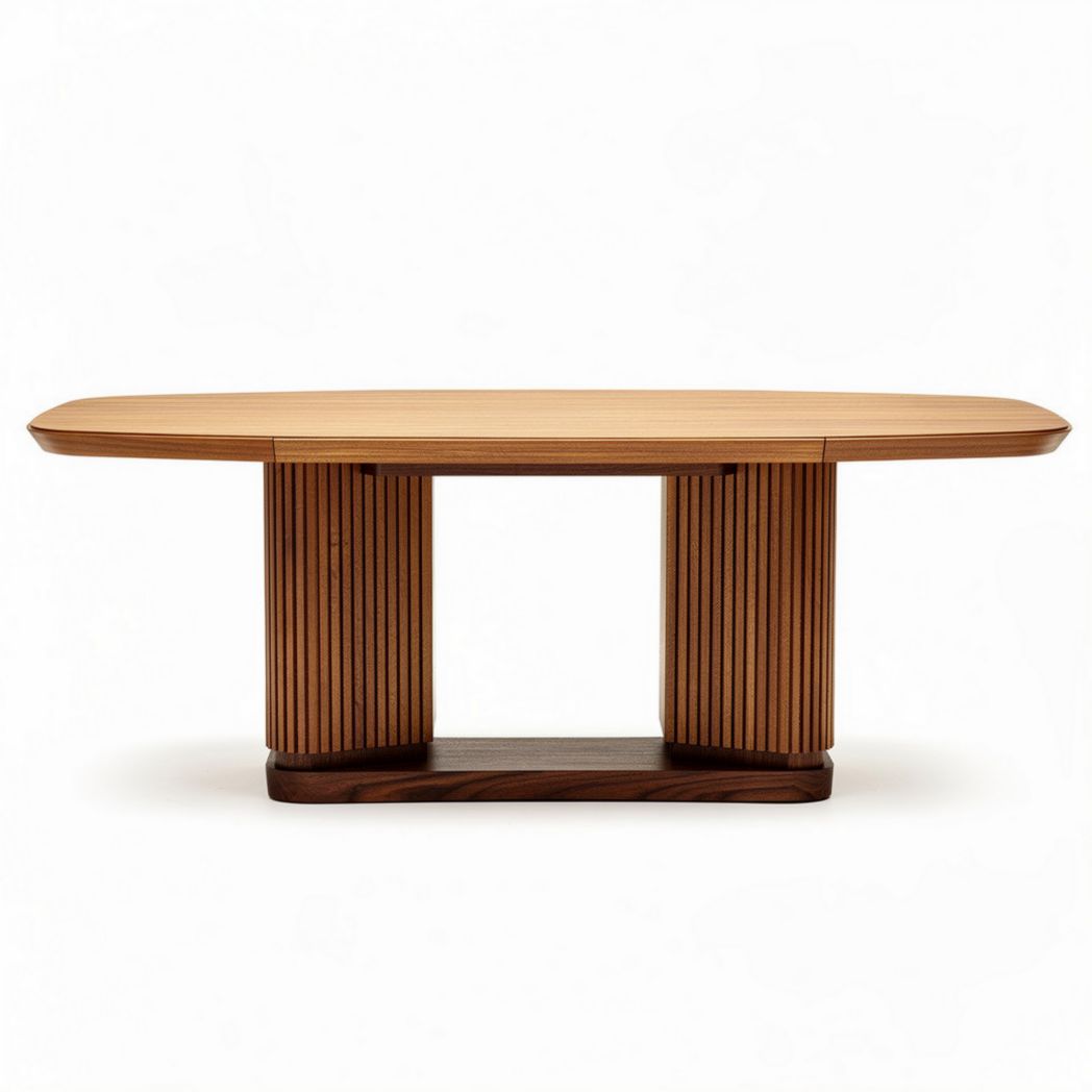 Wooden oval coffee table for living room - 150 x 80 x 75cm