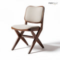 Wooden folding chair with fabric seat - 45 x 45 x 80cm
