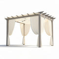 Aluminum outdoor pergola with curtains - 200 x 300 x 250cm
