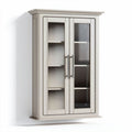 Glass door cabinet for storage - navy blue, 80 x 60 x 20cm