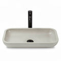 Stone resin bathroom sink with modern faucet - 60 x 40 x 15cm