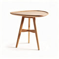 Round wooden side table for living room - 70 x 50 x 45cm